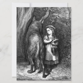 Tarjeta Caperucita Roja se encuentra con el viejo lobo