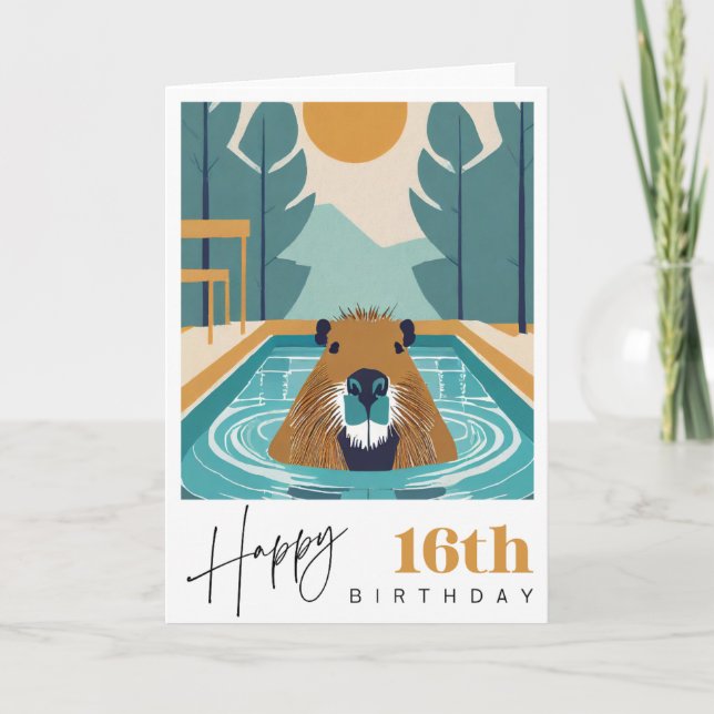 Tarjeta Capibara 16º cumpleaños (Anverso)