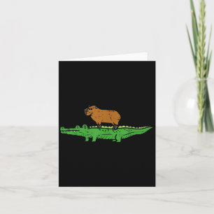Tarjeta Capibara En Cocodrilo Capy Lagarto Roedor Hombres 