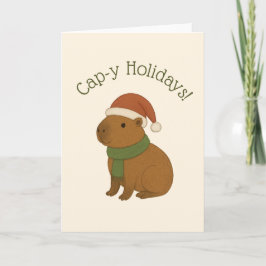 Tarjeta Capibara en Navidades