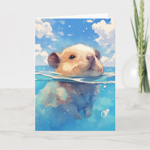 Tarjeta Capibara País Maravilloso Acuático