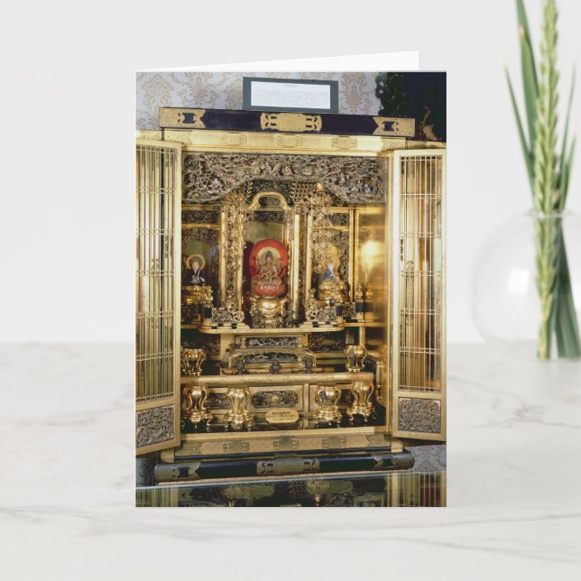 Tarjeta Capilla de Butsudan del palacio de un Damio en (Anverso)