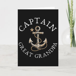 Tarjeta Capitán Bisabuelo Barco Vela Navegación Vintage