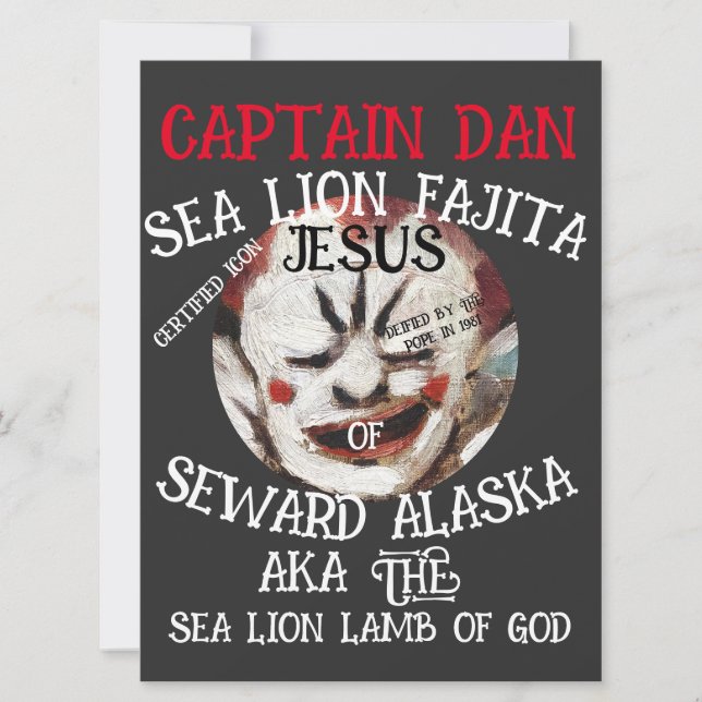 TARJETA CAPITÁN DAN SEA LION FAJITA JESUS SEWARD ALASKA (Anverso)