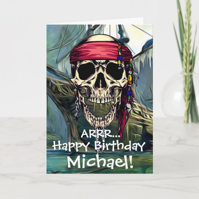 Tarjeta Capitán de cráneo pirata (Anverso)