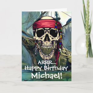 Tarjeta Capitán de cráneo pirata