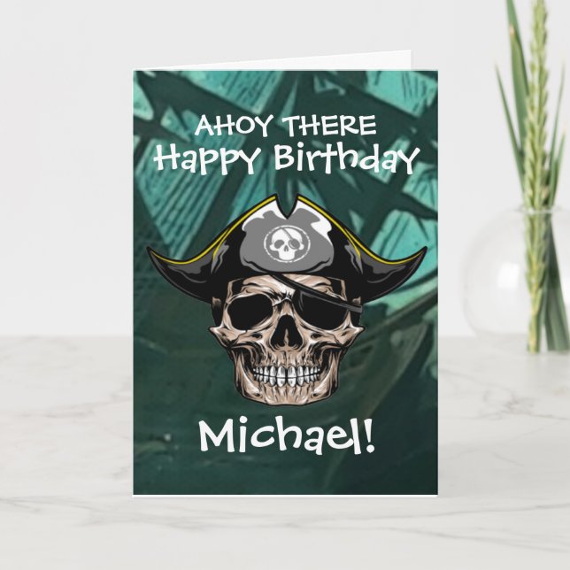 Tarjeta Capitán de cráneo pirata Jack (Anverso)