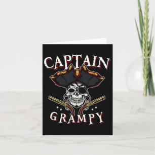 Tarjeta Capitán De Los Hombres Grampy Pirate Gorra Y Skull