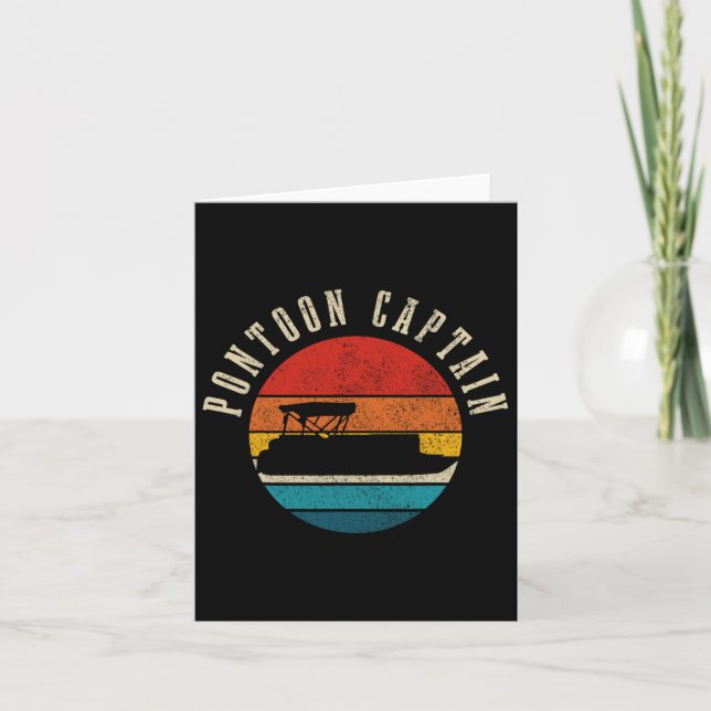 Tarjeta Capitán de pontón Vintage Pontooning Bote Fu (Anverso)