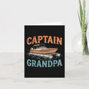 Tarjeta Capitán del barco del abuelo Pontoon Bote Vintage