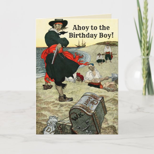Tarjeta Capitán del Pirata Niño enterrado tesoro por Howar (Anverso)