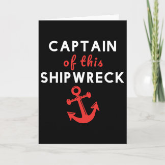 Tarjeta Capitán Divertido de Este Barco Ancho de Naufragio