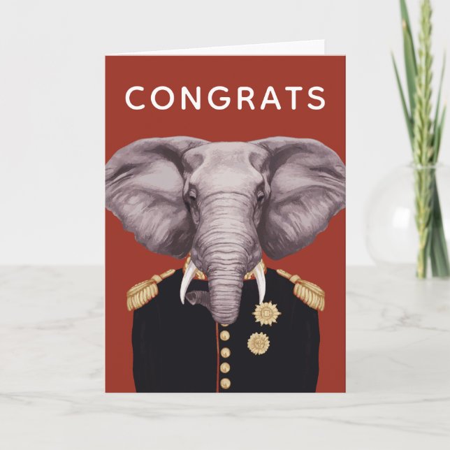 Tarjeta Capitán Elefante | Agrega tu texto (Anverso)