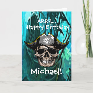 Tarjeta Capitán Jack Calavera Pirata