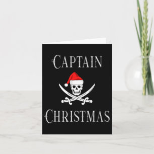 Tarjeta Capitán Navidades Holiday Pirate Skull Santa Hat B