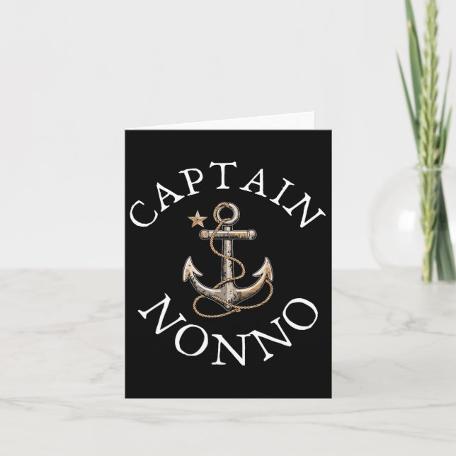 Tarjeta Capitán Nonno Anclaje Vintage de Navegación (Anverso)