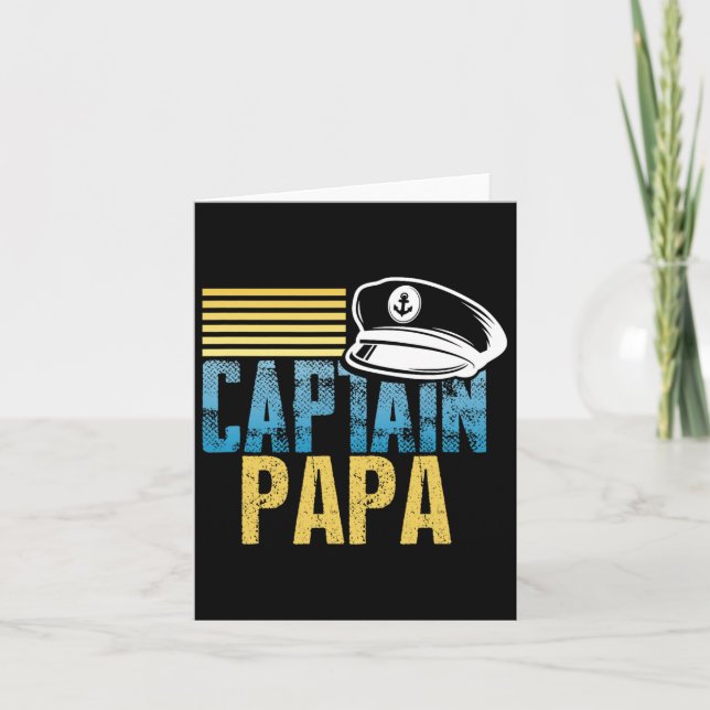 Tarjeta Capitán Papa - Capitán de vela Gorra - Bote Lover  (Anverso)