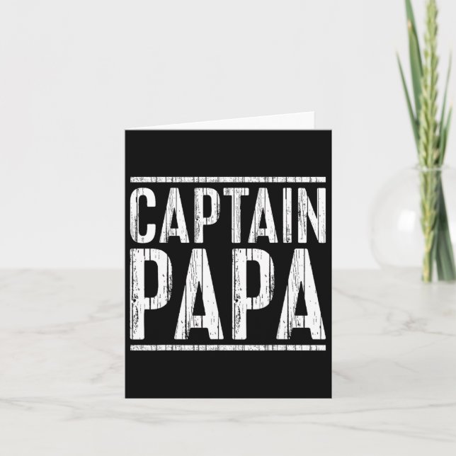 Tarjeta Capitán Papa Shirt Pontoon Bote Pescador Día (Anverso)