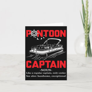 Tarjeta Capitán Pontoon Definición Graciosa Bote Pontoon