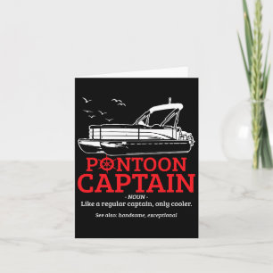 Tarjeta Capitán Pontoon Definición Graciosa Bote Pontoon