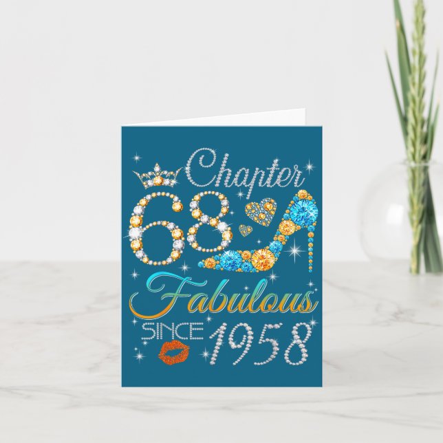 Tarjeta Capítulo 68 Fabuloso Desde 1958 Cumpleaños 68 Muje (Anverso)