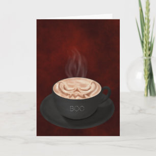 Tarjeta Cappucccino de Halloween: Jack-o-lantern