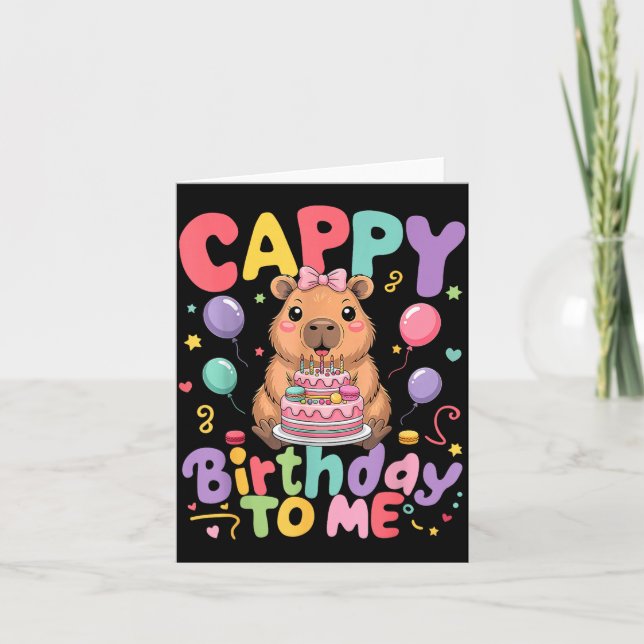Tarjeta Cappy Birthday To Me Cute Capy Capybara Birthday G (Anverso)