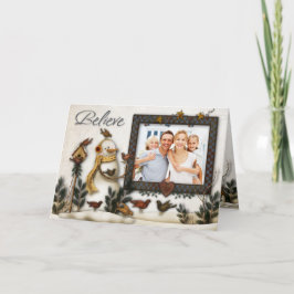 Tarjeta caprichosa de la foto del navidad de los