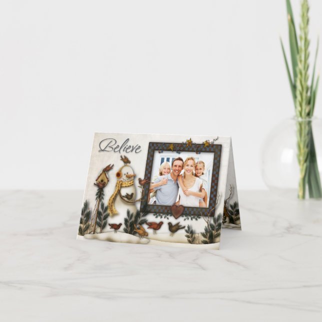 Tarjeta caprichosa de la foto del navidad de los (Anverso)