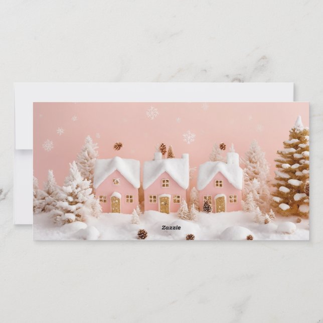 Tarjeta caprichosa de vacaciones de invierno con 3 (Reverso)