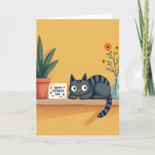 Tarjeta caprichosa del Día del Padre con corazones