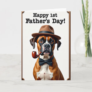 Tarjeta caprichosa del día del padre para perro