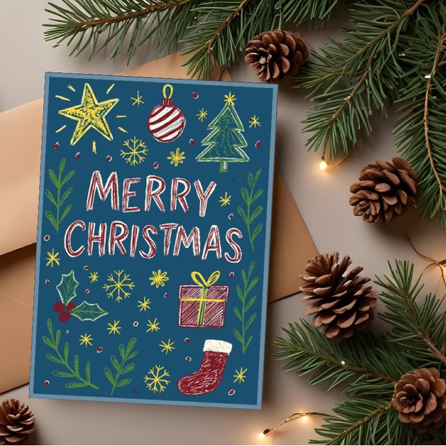 Tarjeta caprichosa para Navidades dibujados a mano (Subido por el creador)