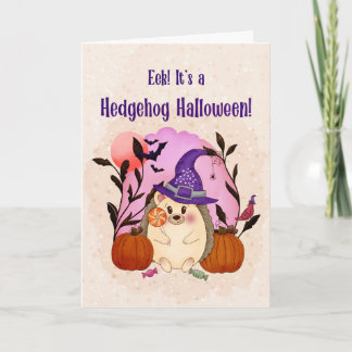 Tarjeta Caprichoso Halloween Erizo Halloween