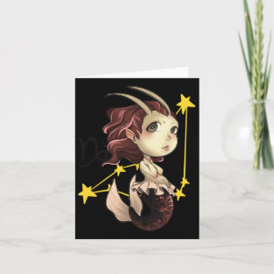 Tarjeta Capricorn Chibi Anime Cute Chica Pegatina