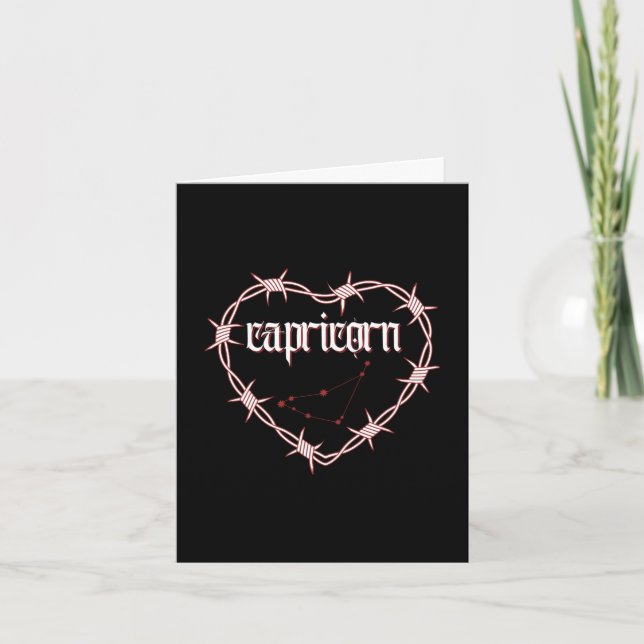 Tarjeta Capricorn Constellation Gothic Dargy Edgy Cumpleañ (Anverso)