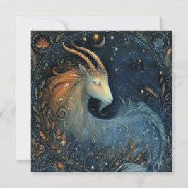 Tarjeta Capricorn Goat Zodiac Astrology Mystical Birthday