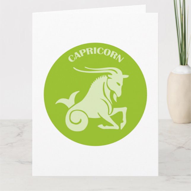 Tarjeta Capricornio, Rótulo Zodiaco, Horóscopo, Astrología (Anverso)