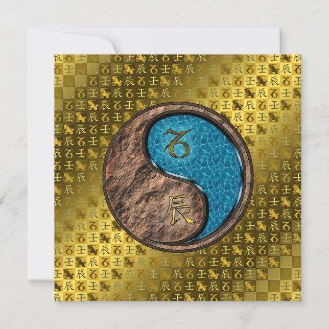 Tarjeta Capricornio y dragón de agua (Anverso)