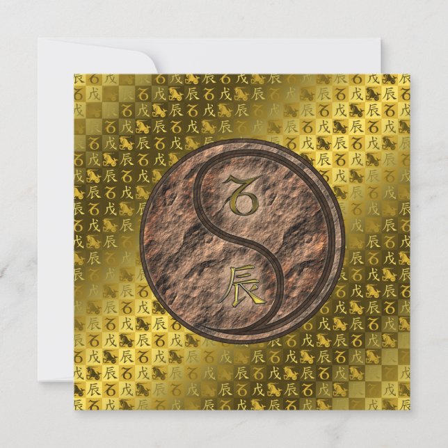 Tarjeta Capricornio y dragón terrestre (Anverso)