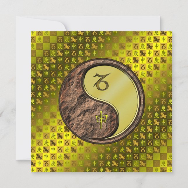 Tarjeta Capricornio y mono Metalizado (Anverso)