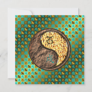 Tarjeta Capricornio y Perro de Fuego