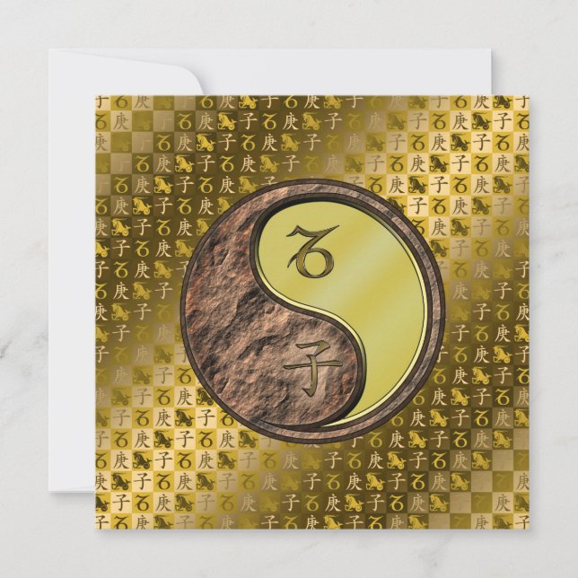 Tarjeta Capricornio y rata Metalizado (Anverso)