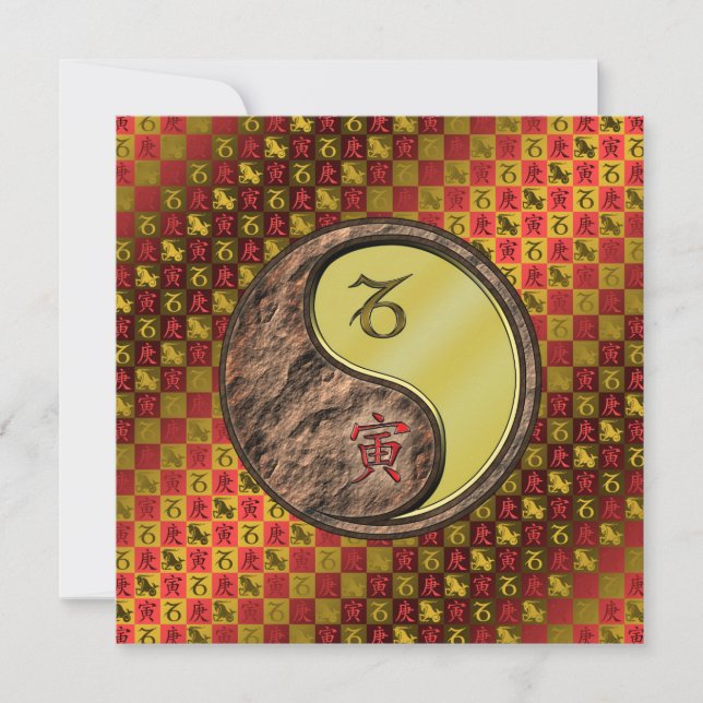 Tarjeta Capricornio y Tigre de Metal (Anverso)