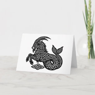 Tarjeta Capricornio — Zodiaco de Tinta Embrujada Cabra‑Pez