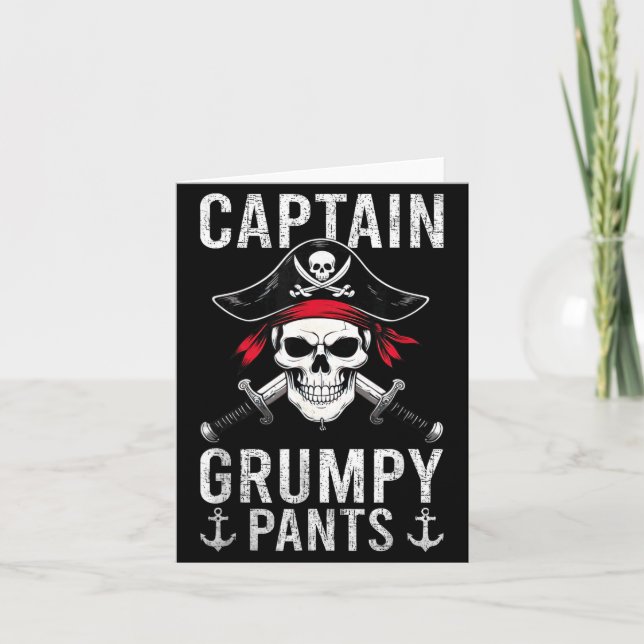 Tarjeta Captain Mpy Pants Rate Humor Skull Graphic  (Anverso)