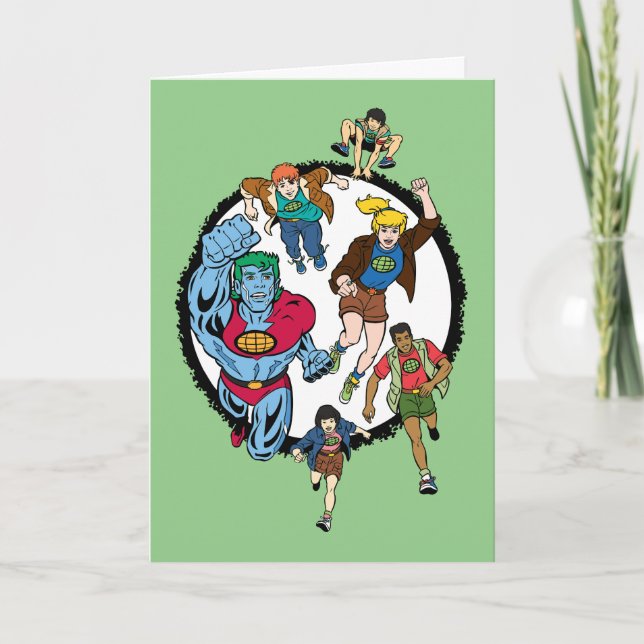 Tarjeta Captain Planet y el gráfico del círculo de los pla (Anverso)