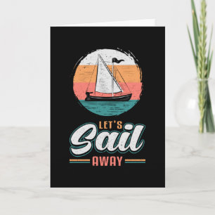 Tarjeta Captain Sail Boat Sailor Sailing Retro Gift Idea