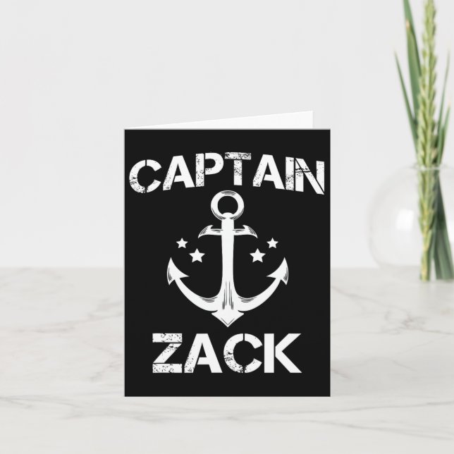 Tarjeta Captain Zack Funny Birthday Personalizado Nombre B (Anverso)
