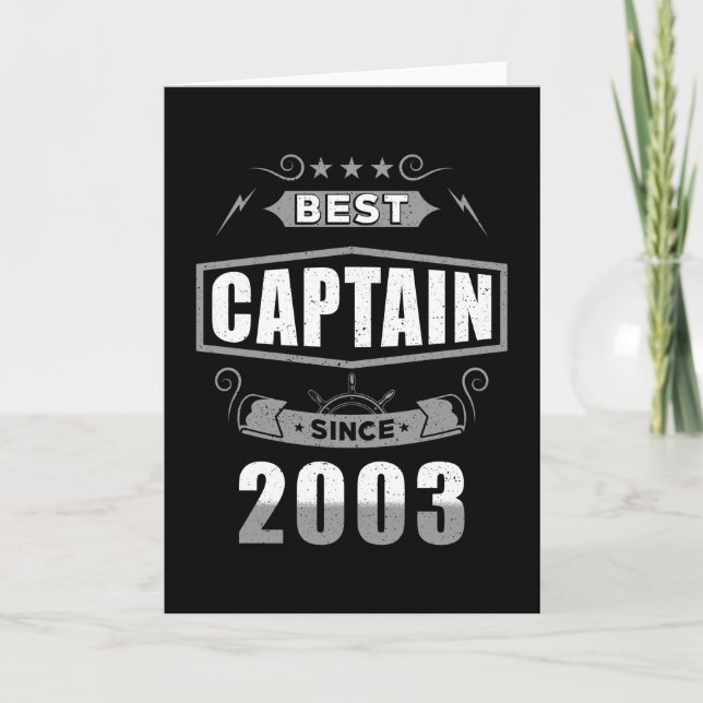 Tarjeta Captain's Birthday Best Captain Since 2003 (Anverso)